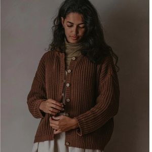 Simple Folk cardigan in mocha US 2